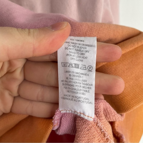 Kule the Summer Ombre Cropped Sweater Pink and Orange Sweatshirt Crew Neck M - Picture 11 of 14